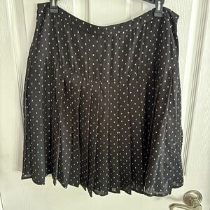 Halogen Black Skater Skirt with White Dots